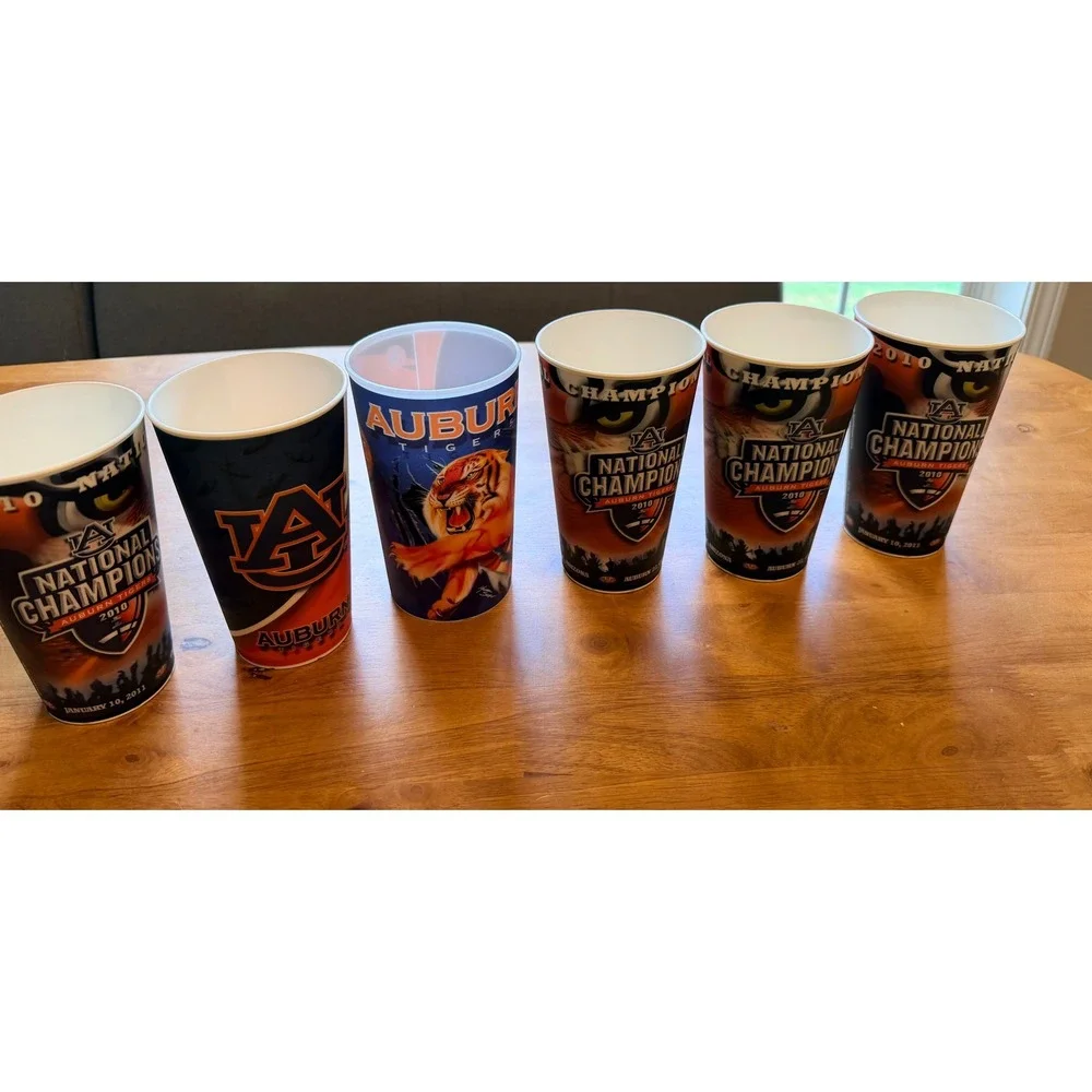 Auburn Tigers 2010 National Champions Souvenir Cups Set of 6 NCAA Football‎